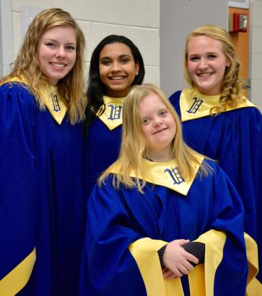 Four new members of the NHS enjoy their night of honor (from left) Julia Rogers, Aila Altunbilek, Tara VanHouten and Elizabeth Keith.