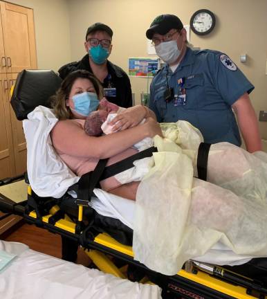 Police officer delivers baby on Route 23 Mom arrives at the hospital with help from local EMTs. Photo provided.