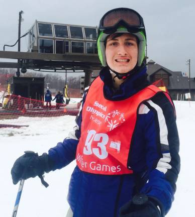 Kyle Dehn is shown February 2016 NJ Special Olympic Games where he competed in the Super G and Slalom skiing events.