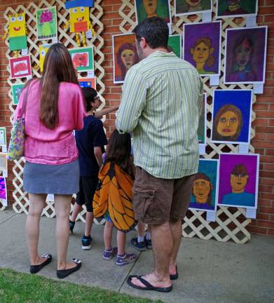 Student artwork was on display everywhere and included drawings, paintings, and photographs.