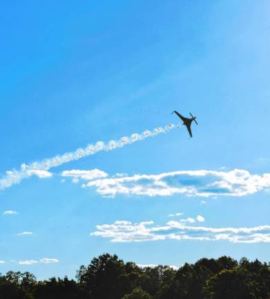 New Jersey Airshow AIR6 A plane soars during the New Jersey Airshow at Greenwood Lake Airport on Saturday, June 15. (Photo by Maria Kovic)