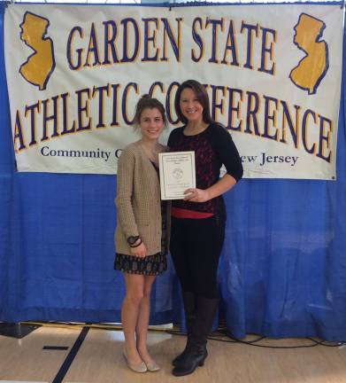 Senior Swimmer Emily Rothamel, pictured with Head Coach Jen Baldwin was the VTHS representative at his years National Womans and Girls in Sports Day at Seton Hall University this past Sunday, Jan. 29. Emily is a 4-year varsity letter winner for VTHS.