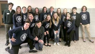 Members of the Vernon Township High School Academic Decathlon Team showed their scholarly muscles at this year’s regional competition, winning enough medals to quality for the state-wide competition later this month.