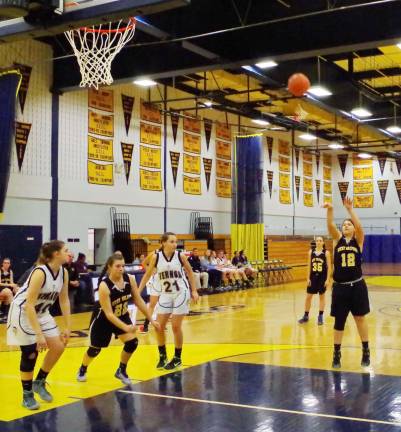 West Milford's Virginia Walsh shoots from the foul line.
