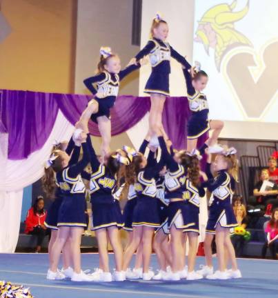 The Vernon Youth Cheer Ponies perform. The Ponies earned first place overall in the recreation 4th grade &amp; under division.