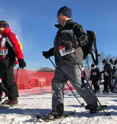 Vernon hosts snowshoe invasion The start line