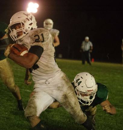 Wallkill Valley ball carrier Justin Rivera on the move in the third quarter. Rivera scored two rushing touchdowns in the first half.