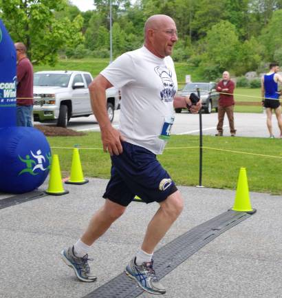 Recovering from prostate cancer, Vernon Township Mayor Harry Shortway placed 22nd in the 5K race.