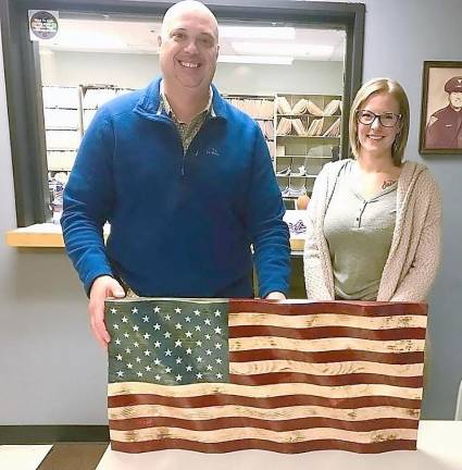 Vernon resident creates wooden flag for police Vernon resident creates wooden flag for police