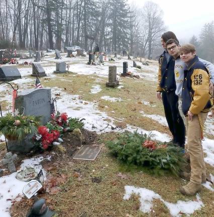 Three students from Vernon laid a wreath down, stated the veteran’s name and thanked him for his service.