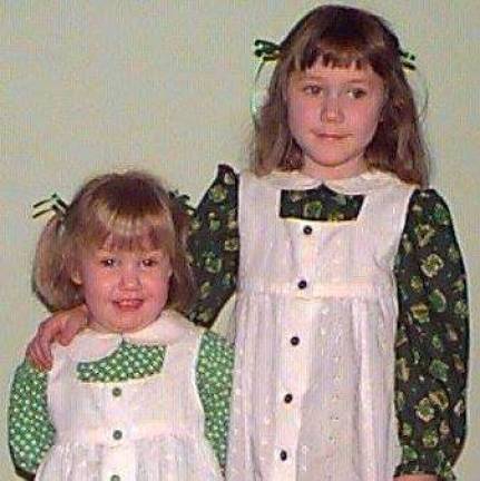 Little Irish Lassies. My 2 daughters in their homemade St. Patrick's Day dresses. Photo courtesy of Shannon.