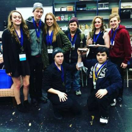 The theater students who received superior ratings are: (front row, l to r) Ryan Weber and Alex Baltran; (Back row, l to r) Cassandra Roeloffs, Dominick Gonzalez, Skylar Salamone, Michael Tlatelpa, Emily Moreno and Matthew Losco.