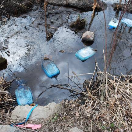 An eye on the wetlands Toxic pillows were deployed to absorb toluene, a petroleum-based substance used to flush the Tenessee Gas Pipeline.