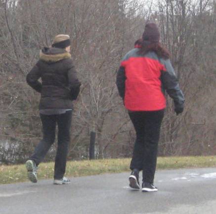 Joggers, walkers, dog owners come out before snow