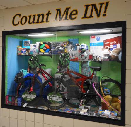 The Count Me In! attendance prize showcase waits for students to come to school