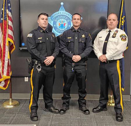 Three join sheriff’s office SO2 From left are Sheriff’s Officers Todd Frost and Brandon Barnet with Sheriff Michael Strada.