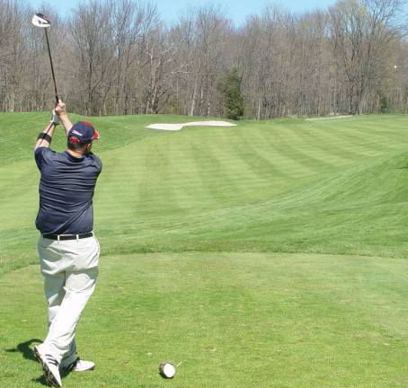 Crystal Springs member tournament attracts full roster Local Vernon golfer Steve Van Dyk shows good form teeing off at the 1st Crystal Cup tournament.