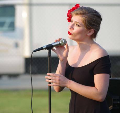 Vocal soloist Kelly Wask, 17, is shown singing one of several works with the High Point Jazz Ensemble. She will be a senior at High Point Regional High School in September.