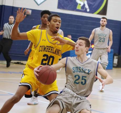 Sussex men's basketball team falls to Cumberland Sussex County's Ben Melville handles the ball. Melville scored 13 points.