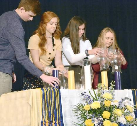 From left, Jacob Buurman, treasurer, Larissa Trongone, vice president, Olivia Vizzini, president, and Olivia Amorosi, secretary.