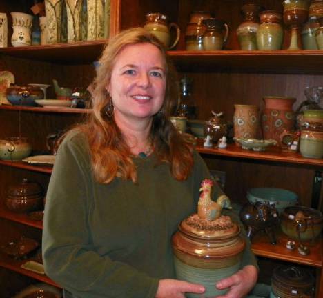 Maria Glaser-Roeser, owner of Stonehill Pottery Shop, is hosting her annual holiday sale this weekend and next.