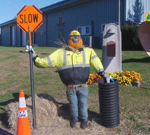 The Vernon DPW also got into the spirit with their scarecrow named Ernie.