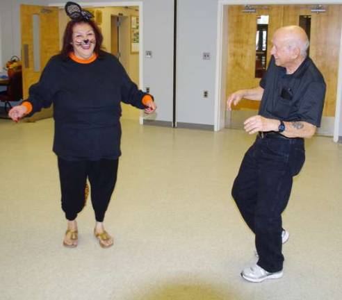 Frank Macherone, right, and Rose Moro are shown on the dance floor. When not dancing the pair often treat their fellow seniors with their karaoke skills.