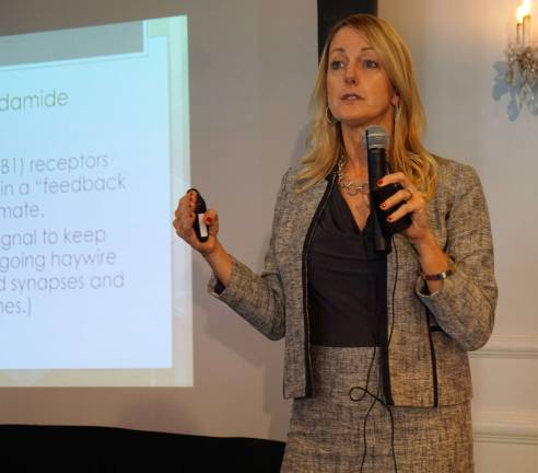 PHOTO BY VERA OLINSKINeuroscientist Bonnie Nolan discusses &quot;Marijuana and the Adolescent Brain.&quot;