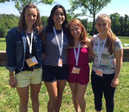 Victoria Gonzalez, left, with her team at the &quot;Finding the Fabulous&quot; weekend she attended at the College of St. Elizabeth. She was inspired to start an organization for girls at VTHS focused on finding inner beauty.