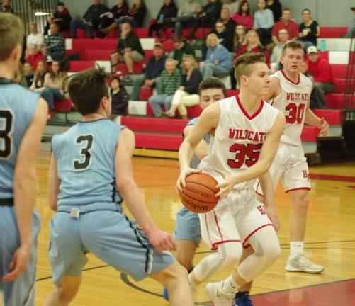 High Point's Brendan Franko handles the ball in the second period.