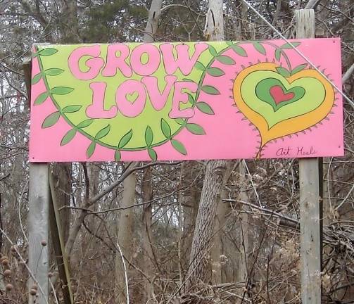 This artwork greets and encourages motorists at the intersection of MacPeek and Sandhill Roads in Vernon.