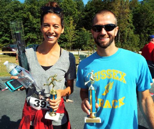 The top overall female and male winners Lauren Nelson, 36, of Sussex with a chip time of 21:20.2 and Shane Schwarz, 33. of Highland Lakes with a chip time of 19:02.1. Schwarz currently serves as principal of the Sussex Middle School.