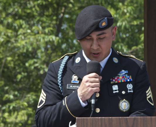 Scenes from Memorial Day in Vernon James Glading, Commander of VFW Post 8441, introduces guests at Memorial Park in Vernon on Memorial Day. Glading is also in the National Guard.