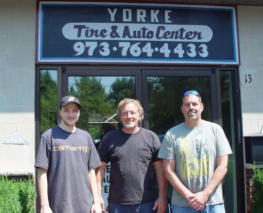 The Yorke Tire &amp; Auto Center Team of Experts, from left, Ethan Yorke, Owner Leon Yorke and Tim Kenney.