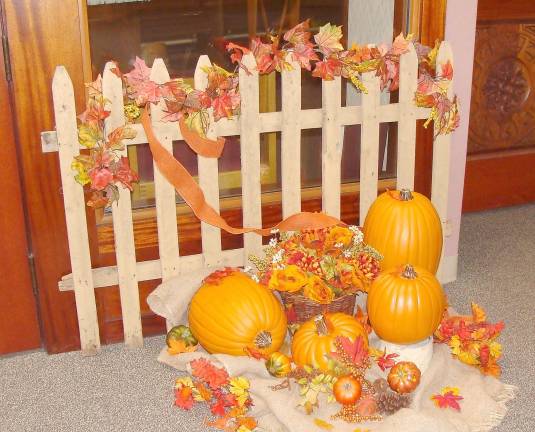 St Francis de Sales' atrium was decked out in autumn hues.