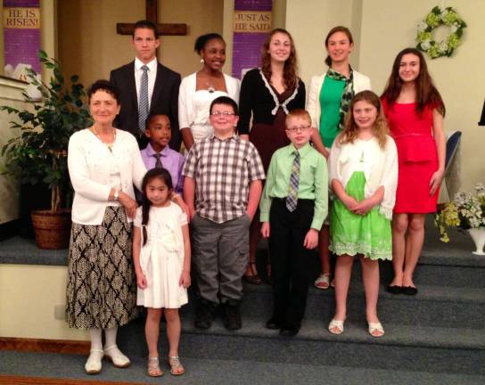 Pictured: Shayne Harrell, Isabelle Marseille, Olivia Coyle, Maya Rakoczy, Paige Koehler, Margaret Korczynski - teacher, Olivier Marseille, Brian McKinnon, Derek Koch, Maria Berlingeri and Sarah Werner.