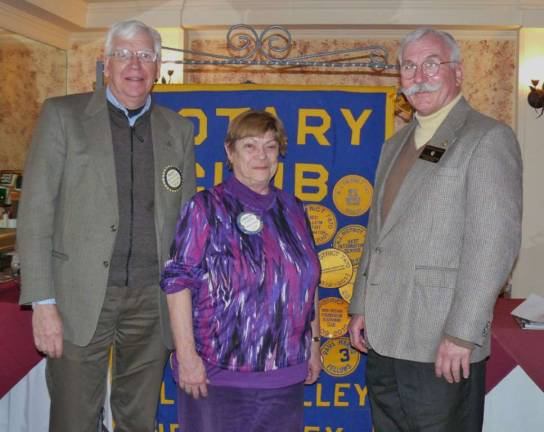 &quot;The Rotary Foundation&#x201d; was the topic of the program given by Rotary District 7470 Assistant Governor Roland Basinski at the Wallkill Valley Rotary Club meeting. Pictured are Martin Van Der Heide, III, Wallkill Valley Club Vice President, Carolyn King, Past Club President, and Roland Basinski, Assistant Governor of R.I. District 7470.