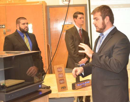 Instructor Matt Garrera speaks to the Carvey Machine's capabilities.