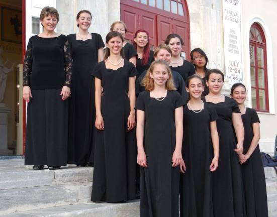 Members of the Children&#xfe;&#xc4;&#xf4;s Chorus of Sussex County are performing in the International Festival of the Aegean in Syros, Greece.