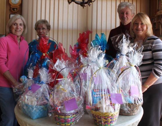 Pictured with some of the Easter baskets Vernon Township Woman's Club members, Elaine Kuntz, Joann Sisco, Barbara Fimia and Maria Dorsey.
