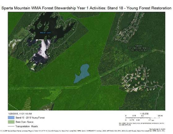 Sparta Mountain forestry plan to start this month Photo courtesy of New Jersey Department of Environmental Protection Forestry work is set to begin this week within the blue area of the Sparta Mountain Wildlife Management Area in Hardyston Township.