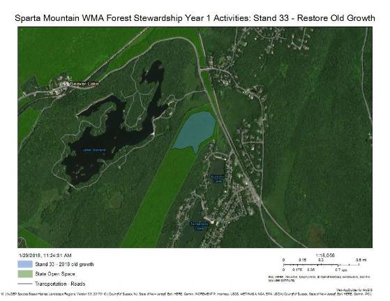 Photo courtesy of New Jersey Department of Environmental Protection Forestry work is set to begin this week within the blue area of the Sparta Mountain Wildlife Management Area in Hardyston Township.