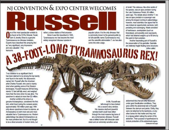 Photo provided &quot;Russell&quot; the T-Rex is for sale for $2 million and stretches 38-feet.