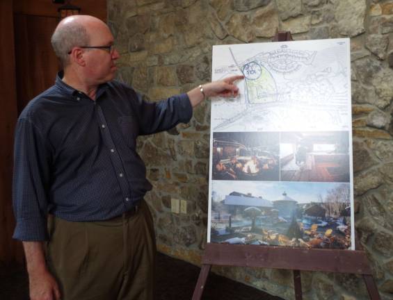 Vice president of hospitality Chris Santuae explained plans for a new spa at Mountain Creek.