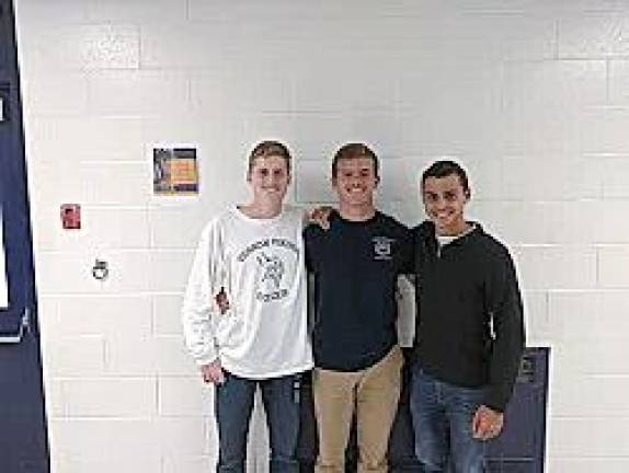 From left, Kyle Dunbar, Ryan Lally and Caleb Gibson.