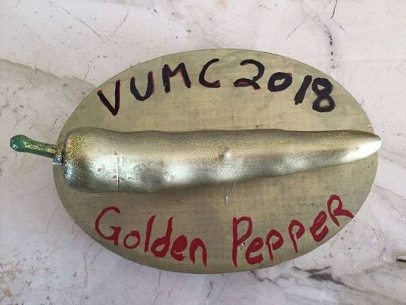 The Golden Pepper Award plaque