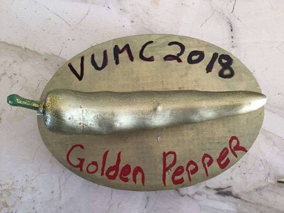Church holds chili cookoff The Golden Pepper Award plaque