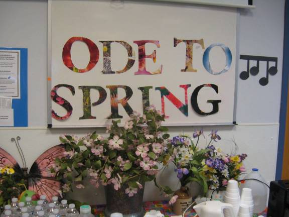 Group sings an Ode to Spring The April Sing Along songs blossomed a spring theme.