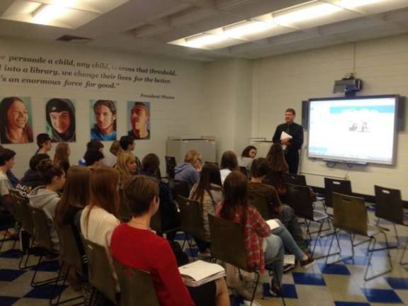 VTHS honors students Skype with Montclair professor