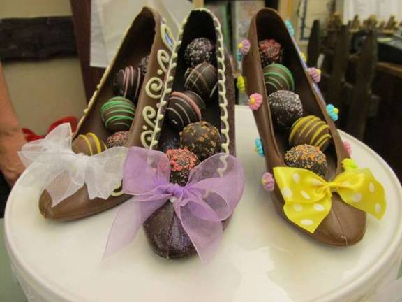 Candy Apple Shoppe offers delectable apples and confections Photo by Laurie Gordon Chocolate high heels.